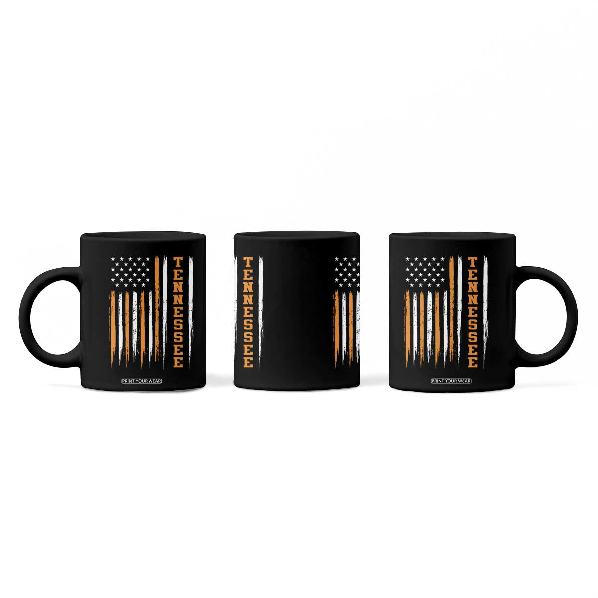 Vintage Tennessee Coffee Mug Retro Classic TN Orange Print Retro American Flag