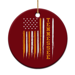 Vintage Tennessee Ceramic Ornament Retro Classic TN Orange Print Retro American Flag
