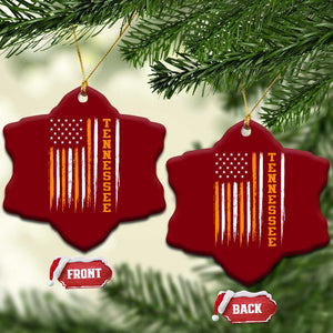 Vintage Tennessee Ceramic Ornament Retro Classic TN Orange Print Retro American Flag