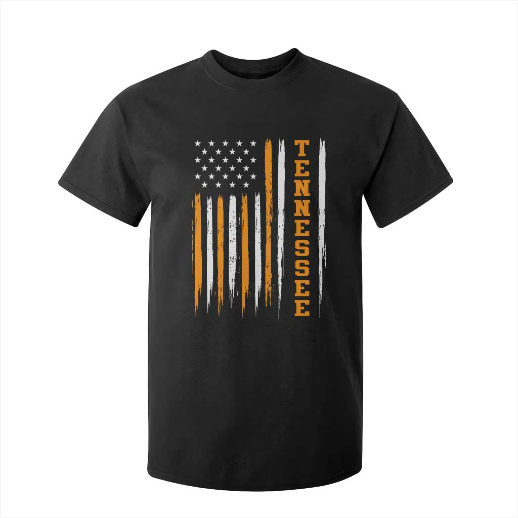 Vintage Tennessee T Shirt For Kid Retro Classic TN Orange Print Retro American Flag