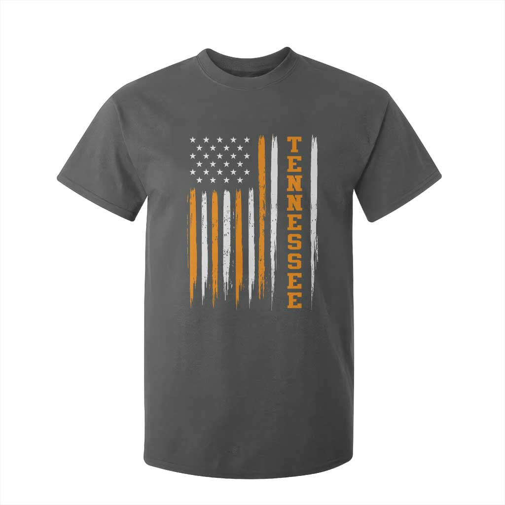Vintage Tennessee T Shirt For Kid Retro Classic TN Orange Print Retro American Flag