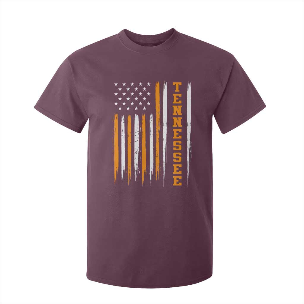 Vintage Tennessee T Shirt For Kid Retro Classic TN Orange Print Retro American Flag