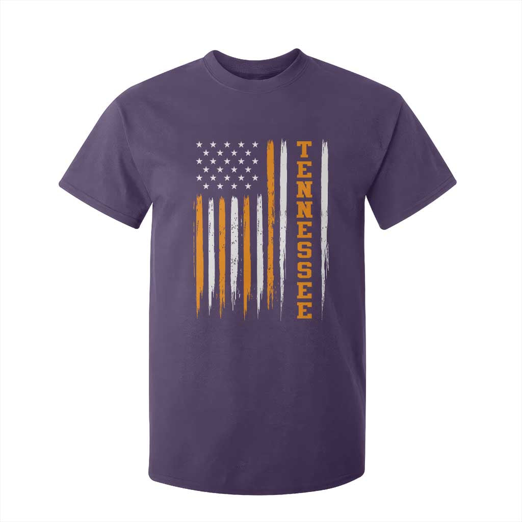 Vintage Tennessee T Shirt For Kid Retro Classic TN Orange Print Retro American Flag