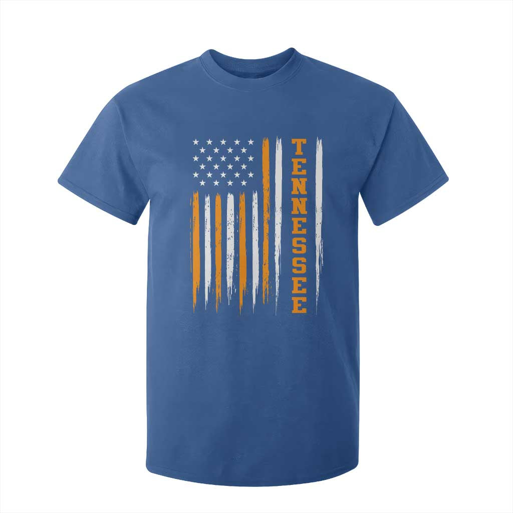 Vintage Tennessee T Shirt For Kid Retro Classic TN Orange Print Retro American Flag