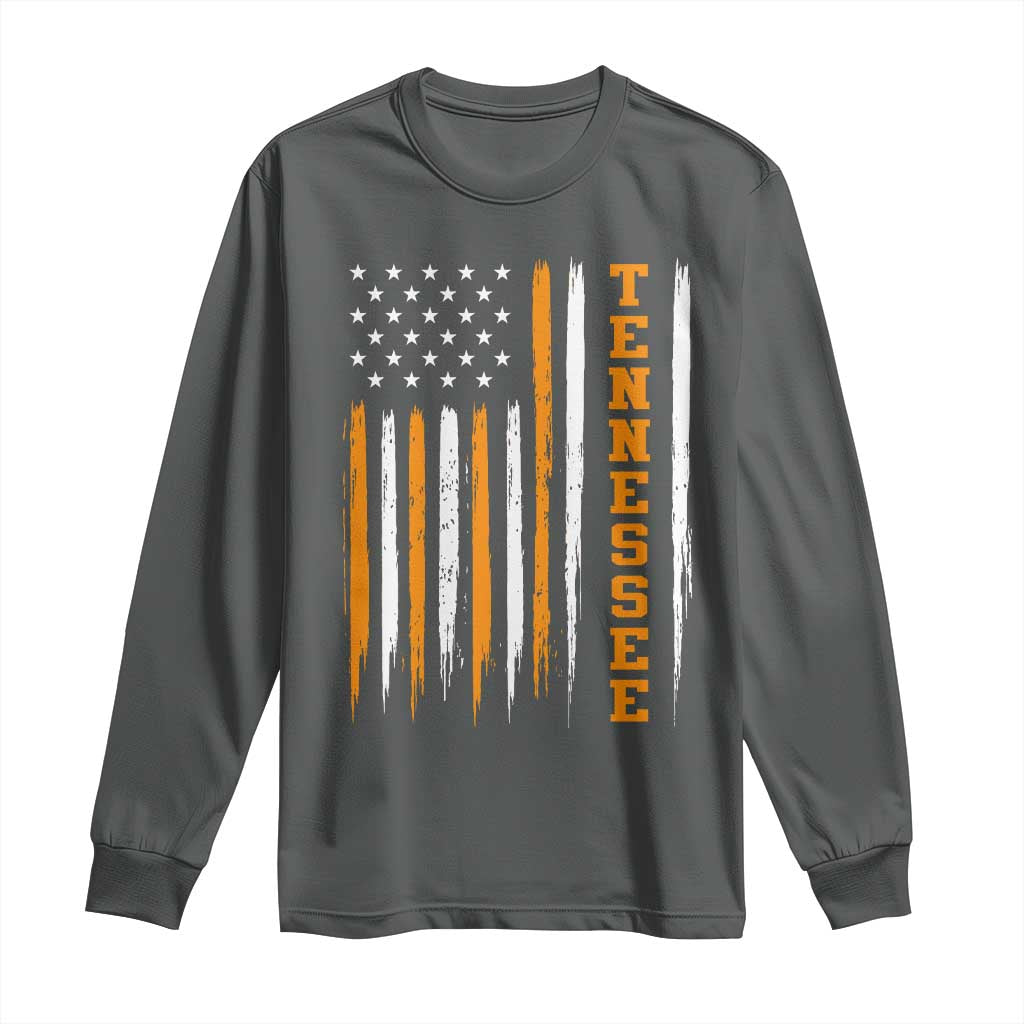 Vintage Tennessee Long Sleeve Shirt Retro Classic TN Orange Print Retro American Flag
