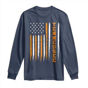 Vintage Tennessee Long Sleeve Shirt Retro Classic TN Orange Print Retro American Flag