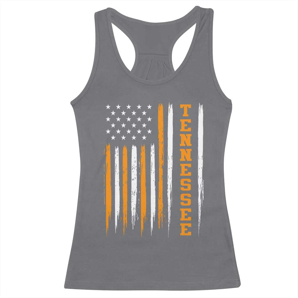 Vintage Tennessee Racerback Tank Top Retro Classic TN Orange Print Retro American Flag