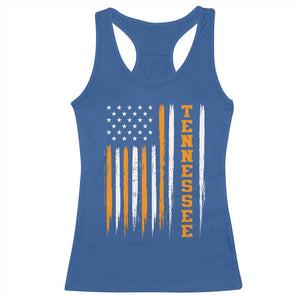 Vintage Tennessee Racerback Tank Top Retro Classic TN Orange Print Retro American Flag