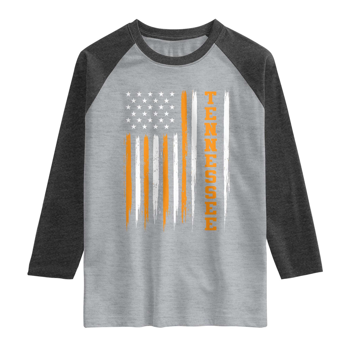 Vintage Tennessee Raglan Shirt Retro Classic TN Orange Print Retro American Flag