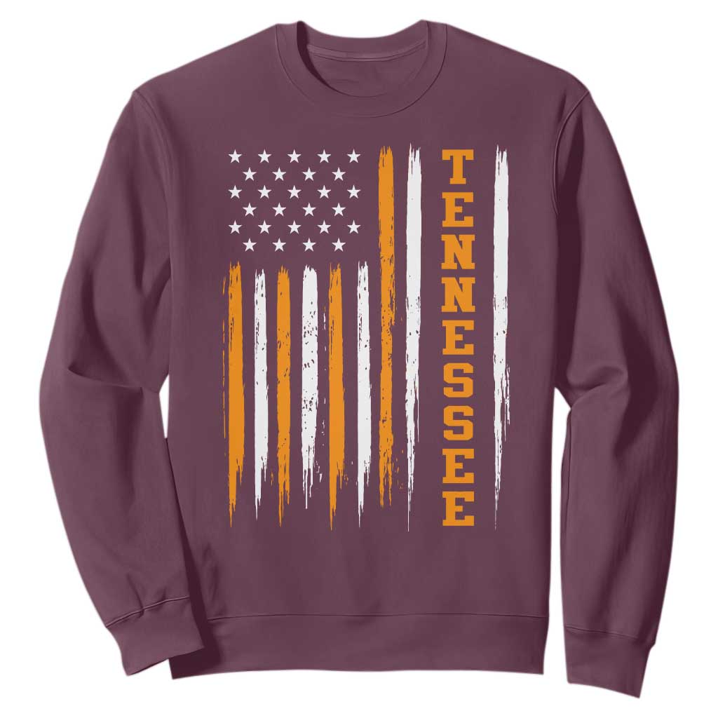 Vintage Tennessee Sweatshirt Retro Classic TN Orange Print Retro American Flag