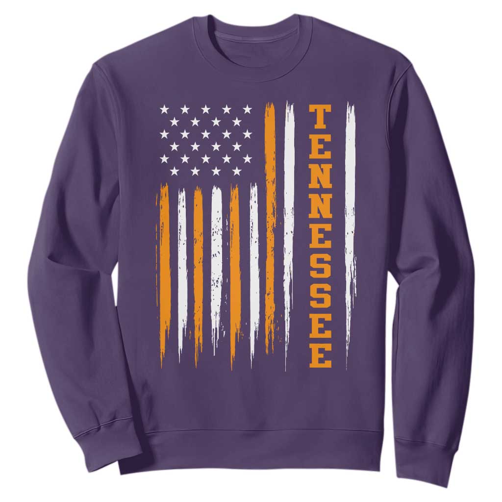 Vintage Tennessee Sweatshirt Retro Classic TN Orange Print Retro American Flag