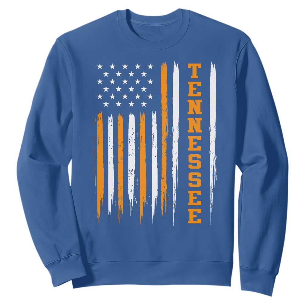 Vintage Tennessee Sweatshirt Retro Classic TN Orange Print Retro American Flag