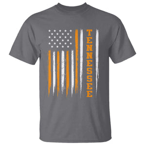 Vintage Tennessee T Shirt Retro Classic TN Orange Print Retro American Flag