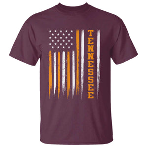 Vintage Tennessee T Shirt Retro Classic TN Orange Print Retro American Flag