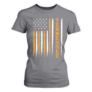 Vintage Tennessee T Shirt For Women Retro Classic TN Orange Print Retro American Flag