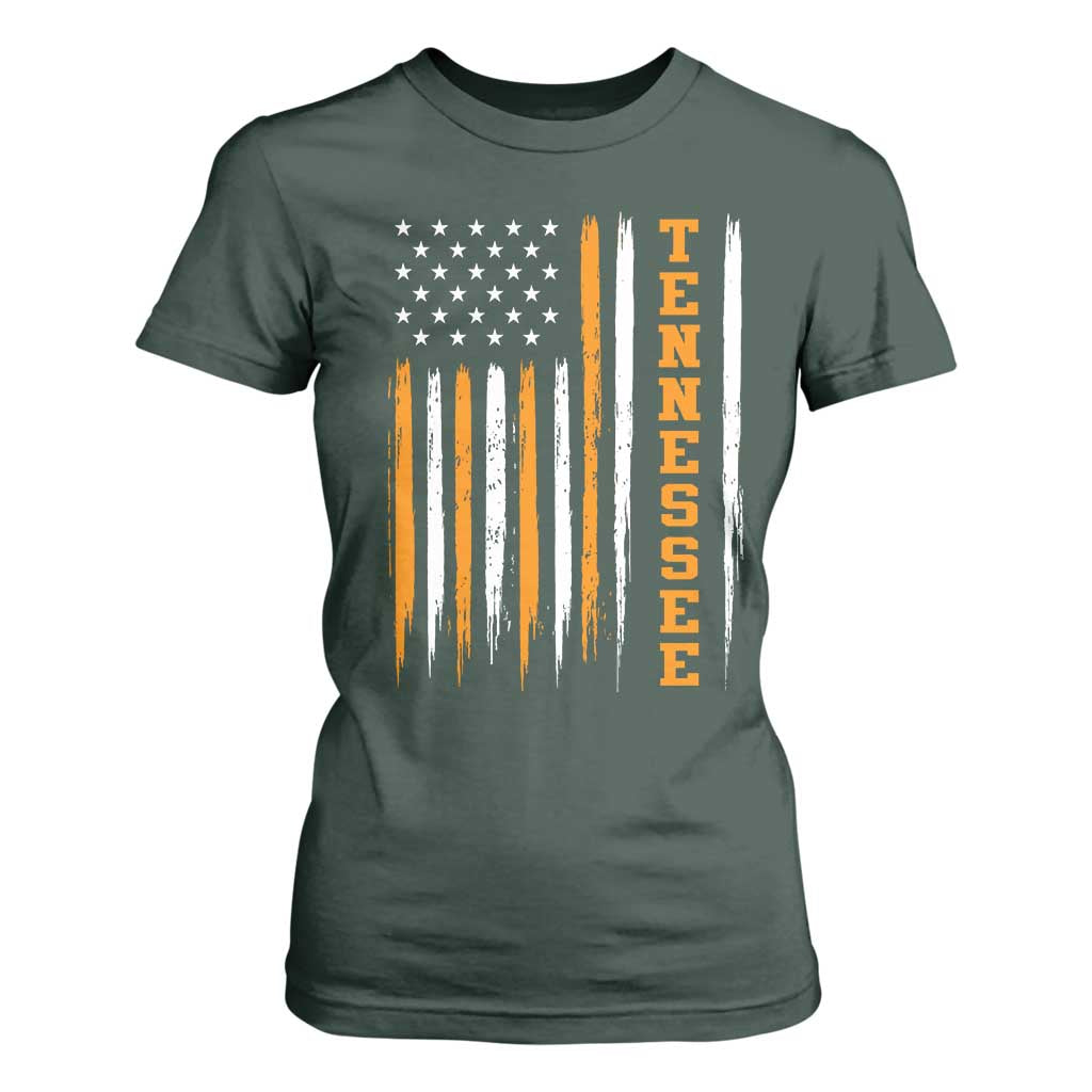 Vintage Tennessee T Shirt For Women Retro Classic TN Orange Print Retro American Flag