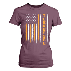 Vintage Tennessee T Shirt For Women Retro Classic TN Orange Print Retro American Flag