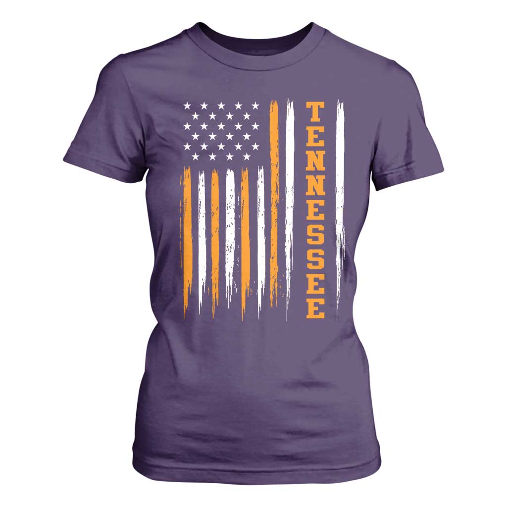 Vintage Tennessee T Shirt For Women Retro Classic TN Orange Print Retro American Flag