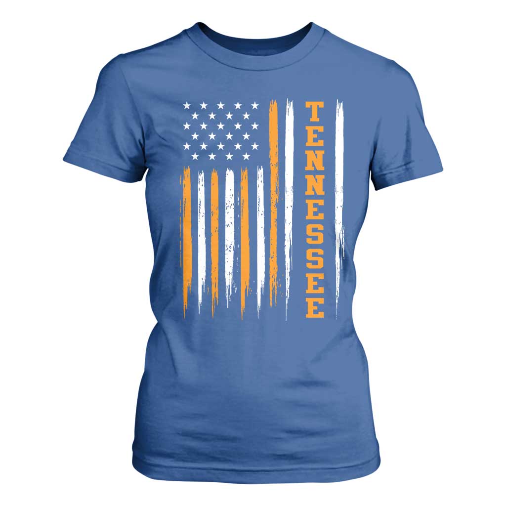 Vintage Tennessee T Shirt For Women Retro Classic TN Orange Print Retro American Flag