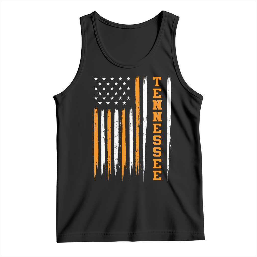 Vintage Tennessee Tank Top Retro Classic TN Orange Print Retro American Flag