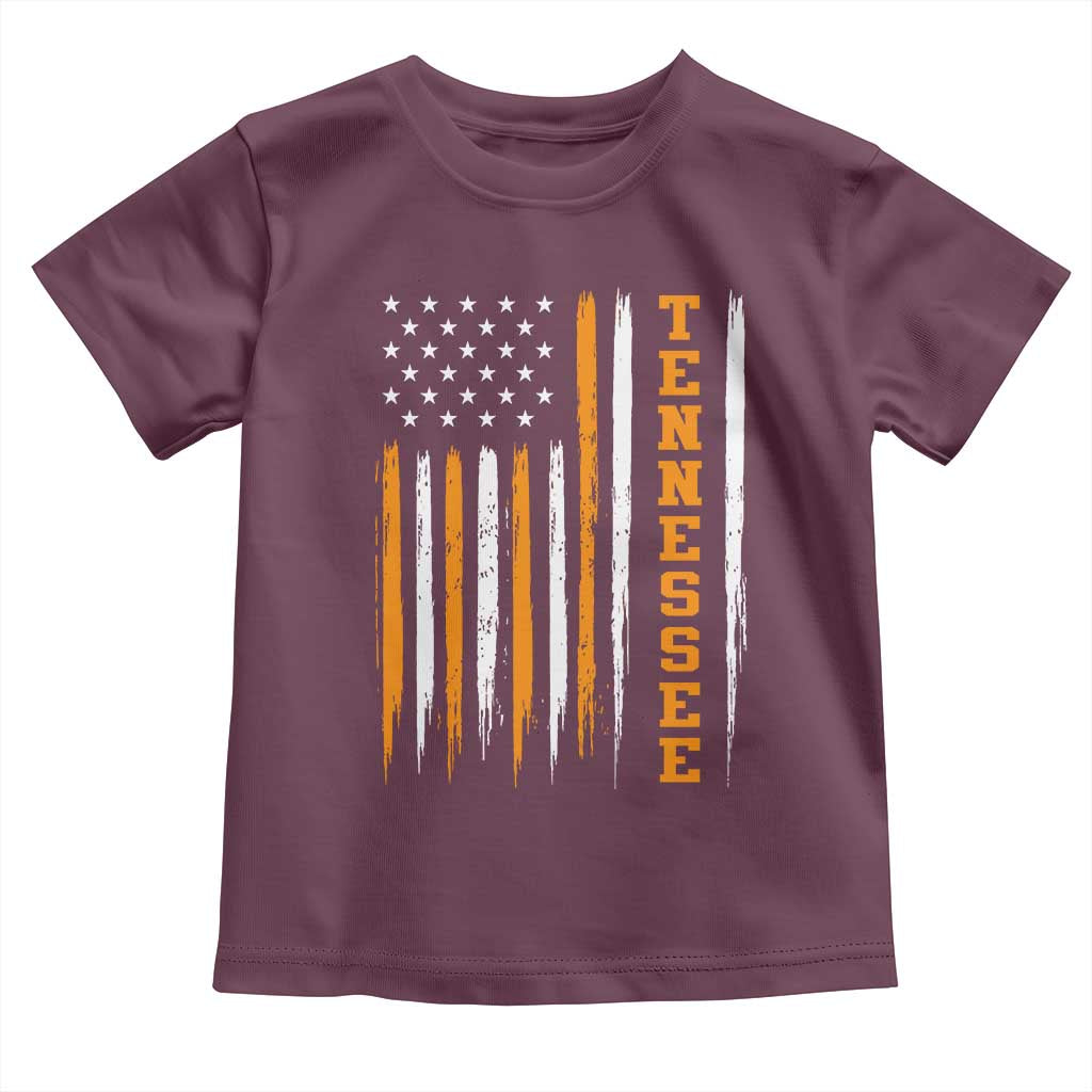 Vintage Tennessee Toddler T Shirt Retro Classic TN Orange Print Retro American Flag