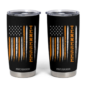 Vintage Tennessee Tumbler Cup Retro Classic TN Orange Print Retro American Flag