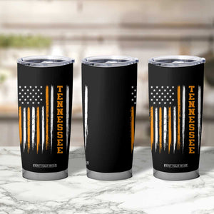 Vintage Tennessee Tumbler Cup Retro Classic TN Orange Print Retro American Flag