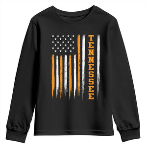 Vintage Tennessee Youth Sweatshirt Retro Classic TN Orange Print Retro American Flag