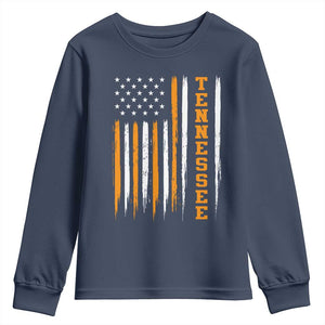 Vintage Tennessee Youth Sweatshirt Retro Classic TN Orange Print Retro American Flag