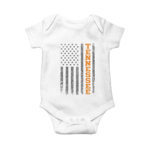Vintage Tennessee Baby Onesie Retro Orange TN American Flag Patriotic US State