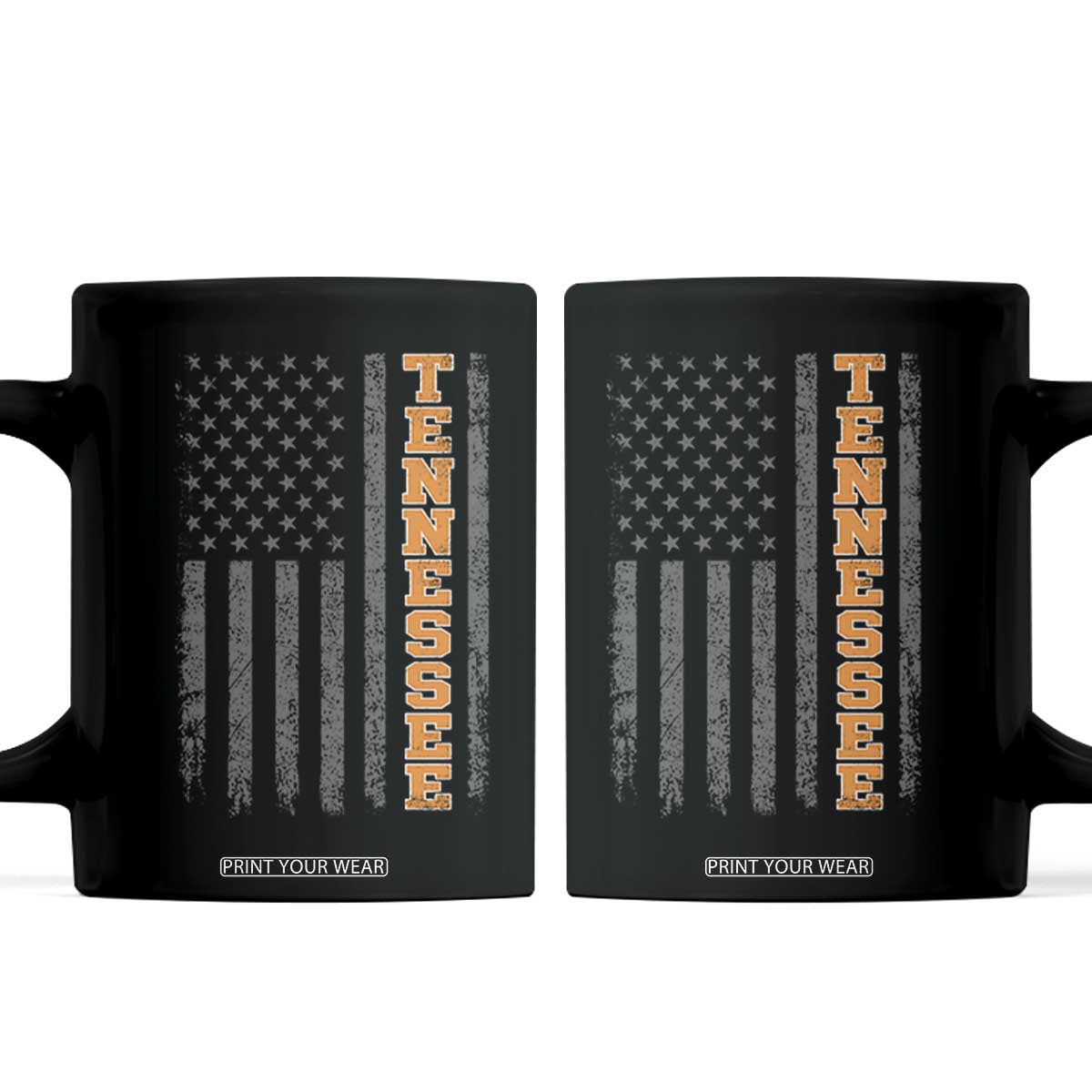 Vintage Tennessee Coffee Mug Retro Orange TN American Flag Patriotic US State