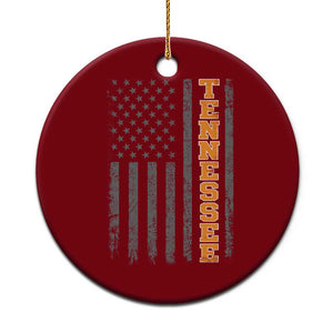 Vintage Tennessee Ceramic Ornament Retro Orange TN American Flag Patriotic US State