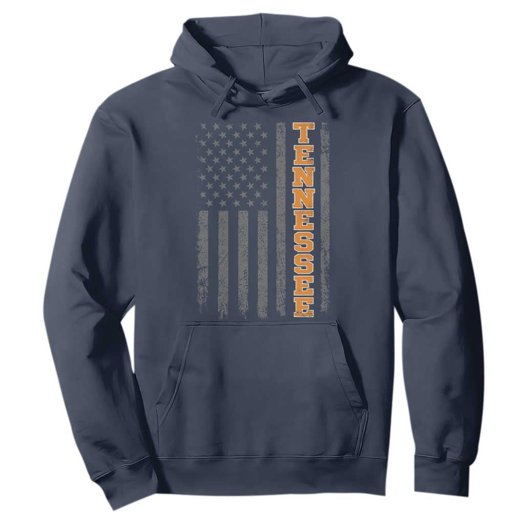 Vintage Tennessee Hoodie Retro Orange TN American Flag Patriotic US State