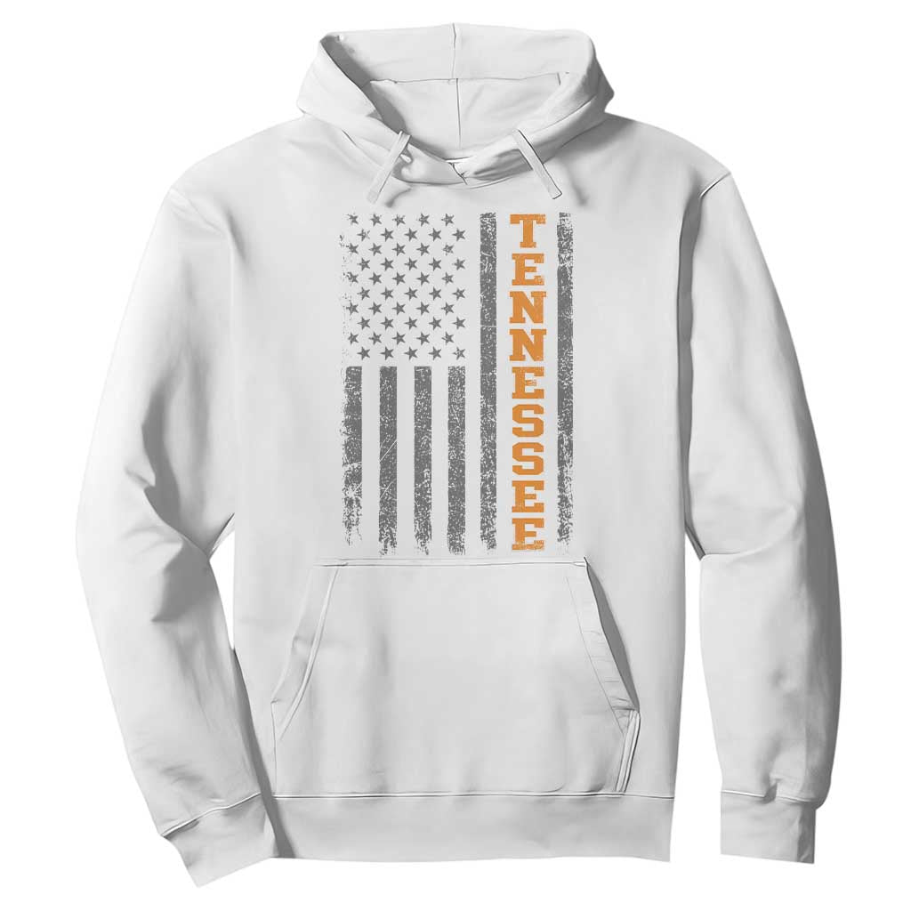 Vintage Tennessee Hoodie Retro Orange TN American Flag Patriotic US State