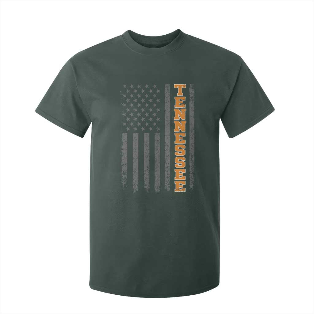 Vintage Tennessee T Shirt For Kid Retro Orange TN American Flag Patriotic US State
