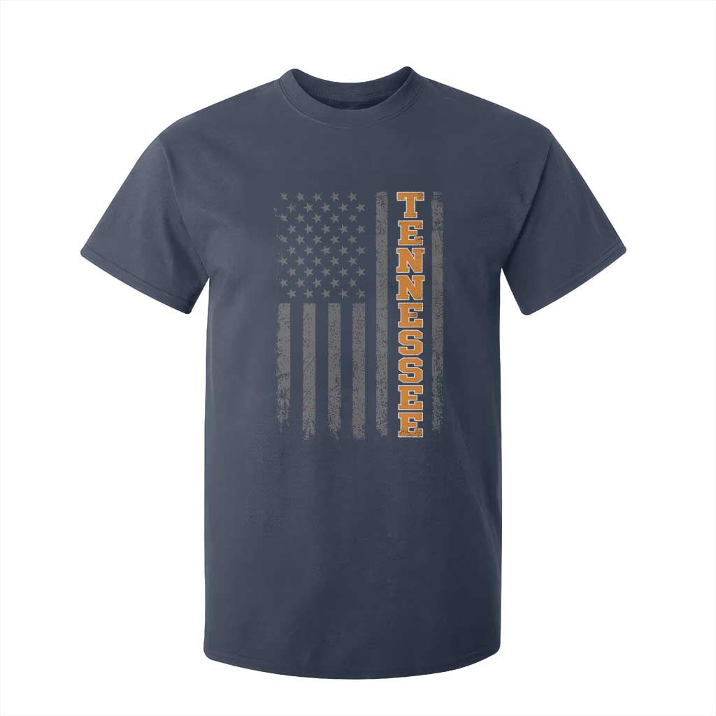 Vintage Tennessee T Shirt For Kid Retro Orange TN American Flag Patriotic US State