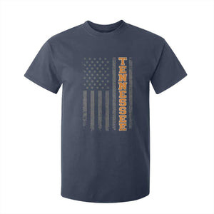 Vintage Tennessee T Shirt For Kid Retro Orange TN American Flag Patriotic US State