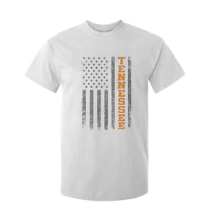 Vintage Tennessee T Shirt For Kid Retro Orange TN American Flag Patriotic US State