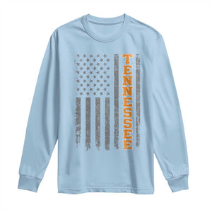 Vintage Tennessee Long Sleeve Shirt Retro Orange TN American Flag Patriotic US State