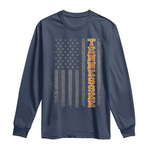 Vintage Tennessee Long Sleeve Shirt Retro Orange TN American Flag Patriotic US State