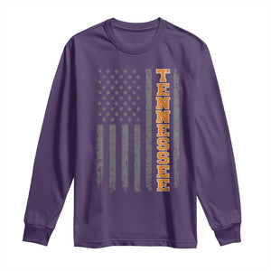 Vintage Tennessee Long Sleeve Shirt Retro Orange TN American Flag Patriotic US State