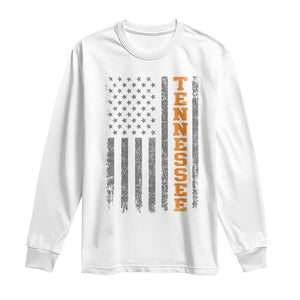 Vintage Tennessee Long Sleeve Shirt Retro Orange TN American Flag Patriotic US State
