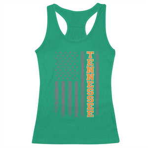 Vintage Tennessee Racerback Tank Top Retro Orange TN American Flag Patriotic US State
