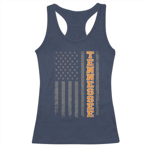 Vintage Tennessee Racerback Tank Top Retro Orange TN American Flag Patriotic US State