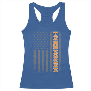 Vintage Tennessee Racerback Tank Top Retro Orange TN American Flag Patriotic US State