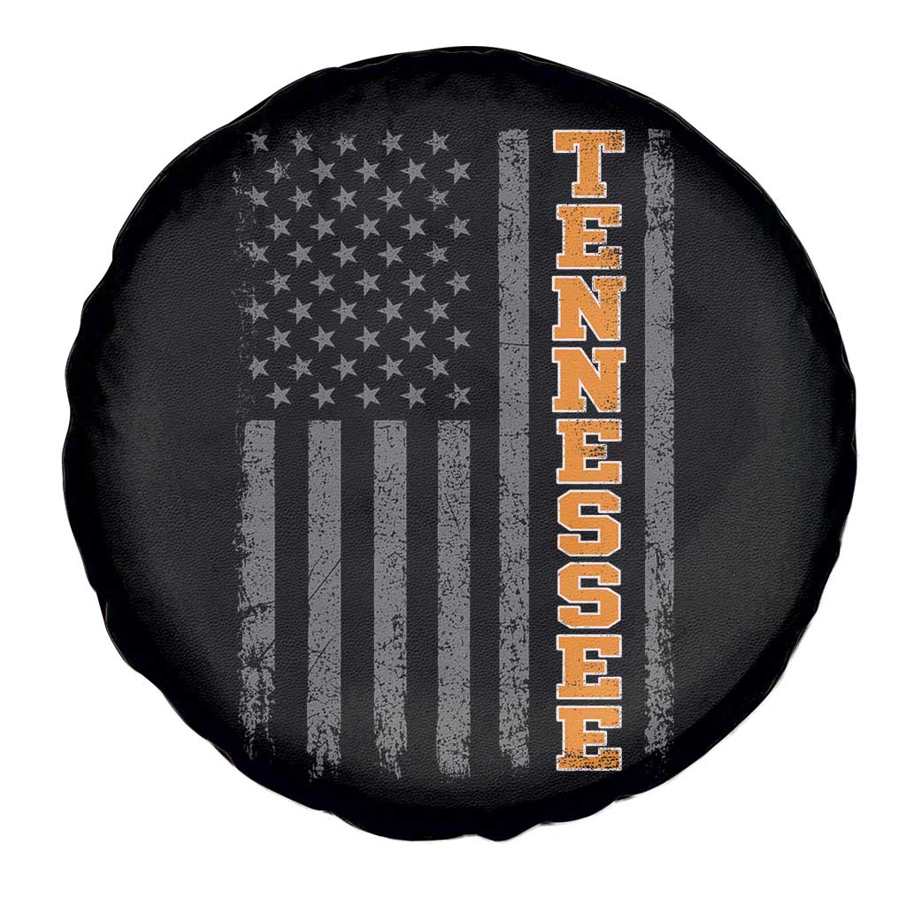 Vintage Tennessee Spare Tire Cover Retro Orange TN American Flag Patriotic US State