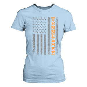 Vintage Tennessee T Shirt For Women Retro Orange TN American Flag Patriotic US State