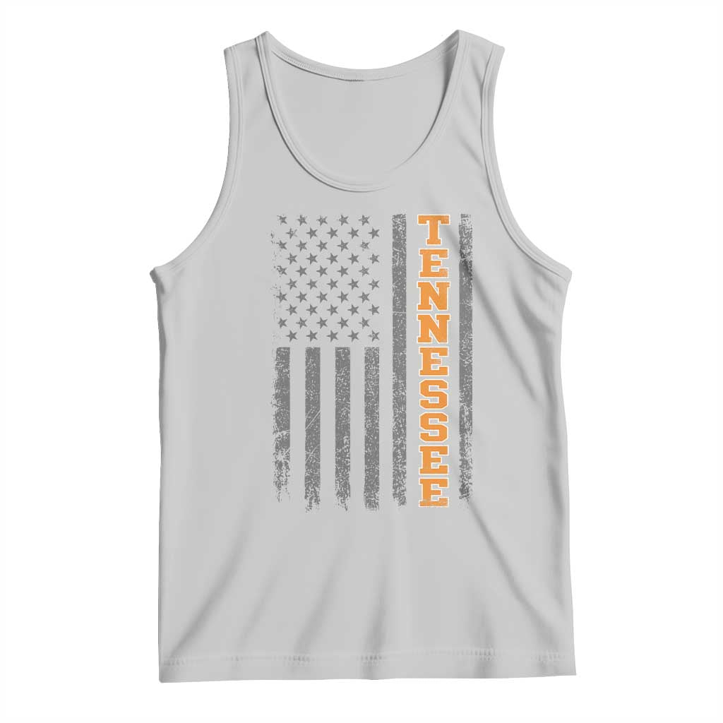 Vintage Tennessee Tank Top Retro Orange TN American Flag Patriotic US State