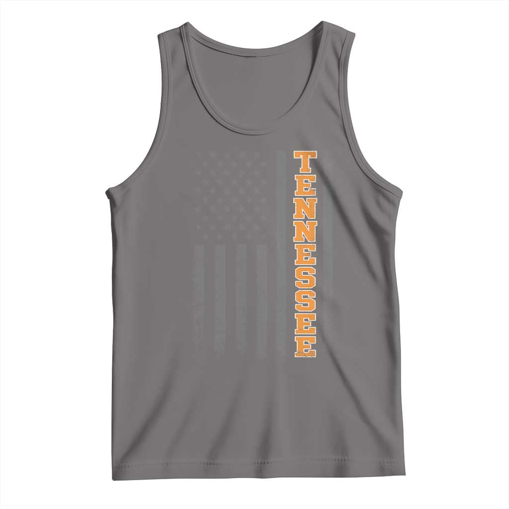 Vintage Tennessee Tank Top Retro Orange TN American Flag Patriotic US State