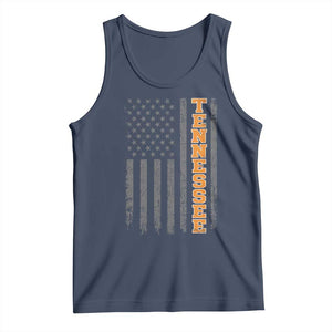 Vintage Tennessee Tank Top Retro Orange TN American Flag Patriotic US State